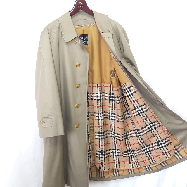 ★old BURBERRY 裏地ノバチェック ライナー付き ステンカラーコート