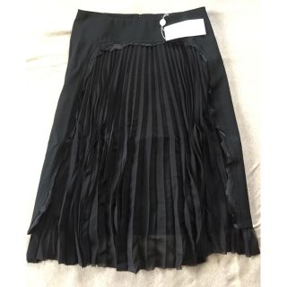 マルタンマルジェラ(Maison Martin Margiela)の黒42新品 マルジェラ 再構築 プリーツスカート(ひざ丈スカート)