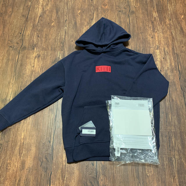 kith box logo hoodie Navy M