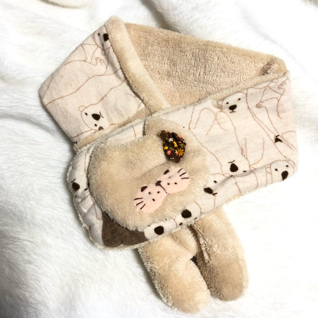 franche lippee(フランシュリッペ)のハンドメイド ねこ マフラー ハンドメイドのファッション小物(マフラー/ストール)の商品写真