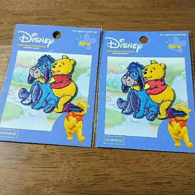 Disney(ディズニー)のプーさん ワッペン 二個 ハンドメイドの素材/材料(各種パーツ)の商品写真