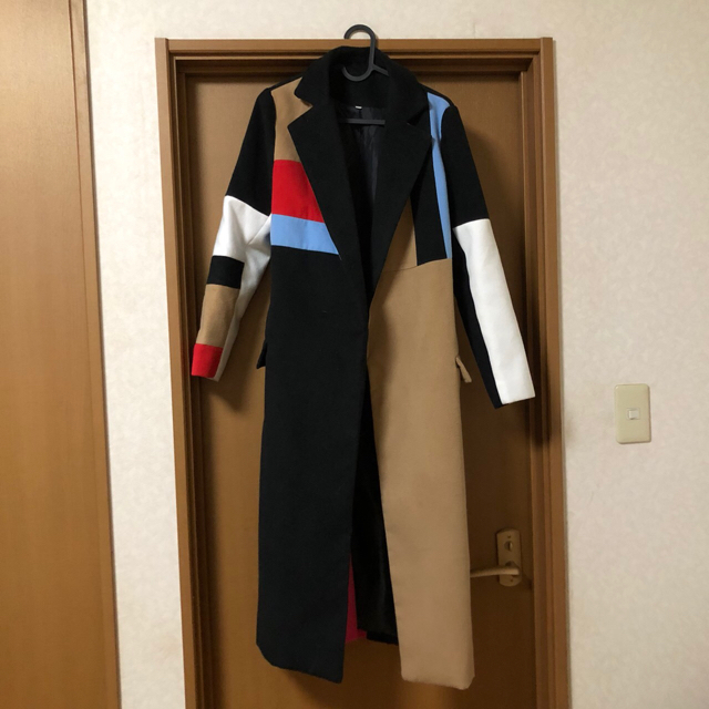 ZARA(ザラ)のマルチカラーブロックロングコート レディースのジャケット/アウター(ロングコート)の商品写真