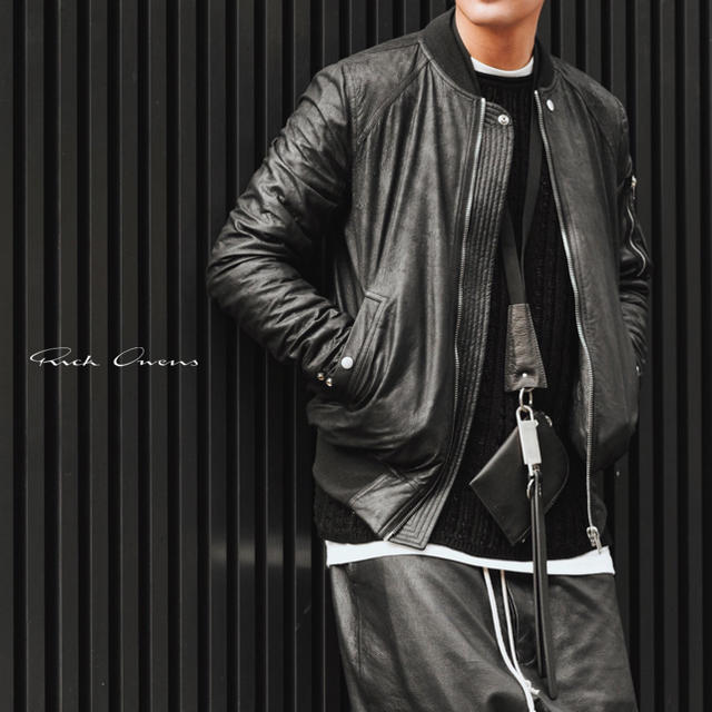 Rick Owens - rick owens リックオウエンス レザー ボンバージャケット