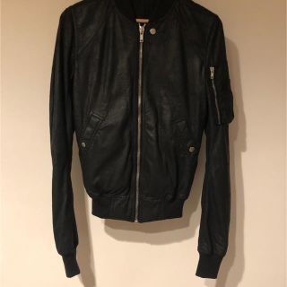 リックオウエンス(Rick Owens)のrick owens リックオウエンス レザー ボンバージャケット ma-1(レザージャケット)