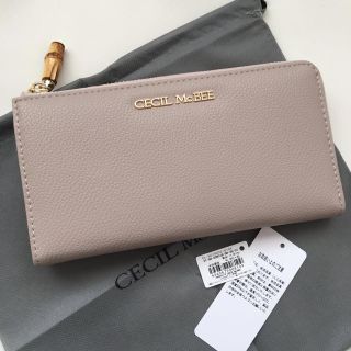 セシルマクビー(CECIL McBEE)の新品 セシルマクビー バンブー L字ファスナー 長財布 グレーベージュ(財布)