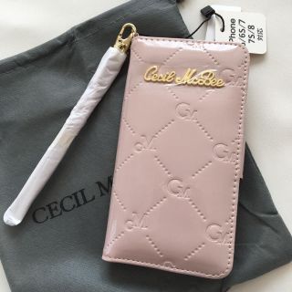 セシルマクビー(CECIL McBEE)の新品 セシルマクビー エナメル ミラー付き iPhoneケース ピンク(iPhoneケース)