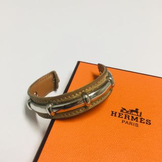 エルメス(Hermes)のHERMES エルメス アガタ レザーバングル ブレスレット(ブレスレット/バングル)