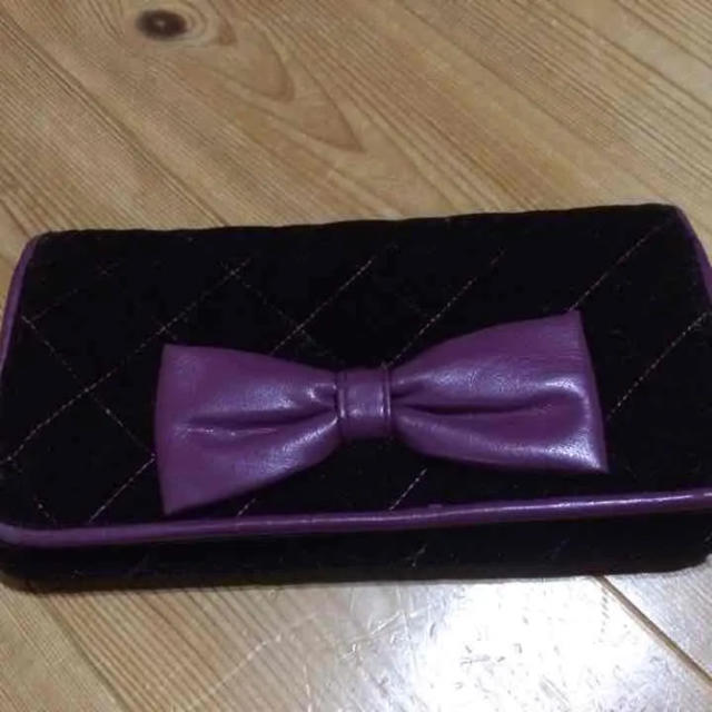 財布 リボン 紫 レディースのファッション小物(財布)の商品写真