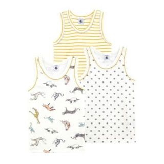 プチバトー(PETIT BATEAU)のSALE☆プチバトー ミニマリニエール＆プリントタンクトップ３枚組(下着)