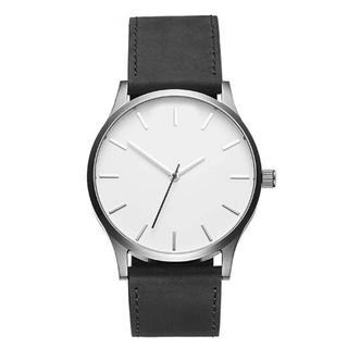 メンズ 腕時計 薄型シンプル ビジネスカジュアル スエード ホワイト(腕時計(アナログ))