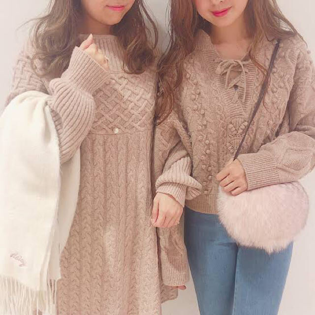 deicy♡ルミネ新宿店限定ケーブルmixポンポンニット