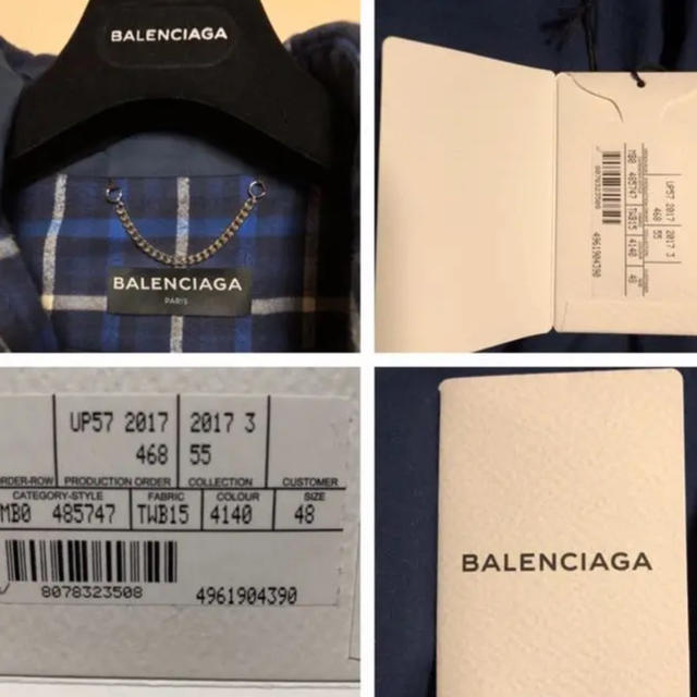 Balenciaga(バレンシアガ)のbalenciaga 中綿チェックシャツ メンズのジャケット/アウター(ダウンジャケット)の商品写真