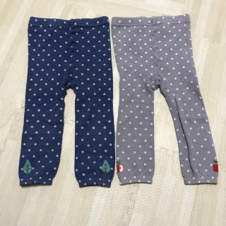 フェリシモ(FELISSIMO)のフェリシモ ベビー キッズ スパッツ セット 双子 ドット柄 100センチ(パンツ/スパッツ)