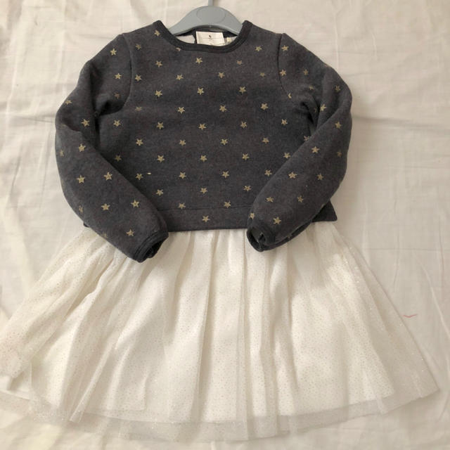 PETIT BATEAU(プチバトー)のM様専用☆プチバトー 星柄チュール切替ワンピース キッズ/ベビー/マタニティのキッズ服女の子用(90cm~)(ワンピース)の商品写真