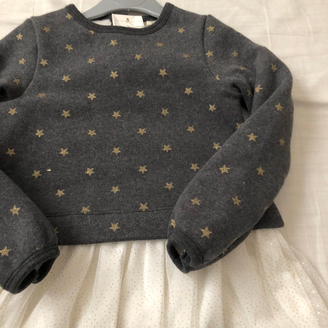 PETIT BATEAU(プチバトー)のM様専用☆プチバトー 星柄チュール切替ワンピース キッズ/ベビー/マタニティのキッズ服女の子用(90cm~)(ワンピース)の商品写真