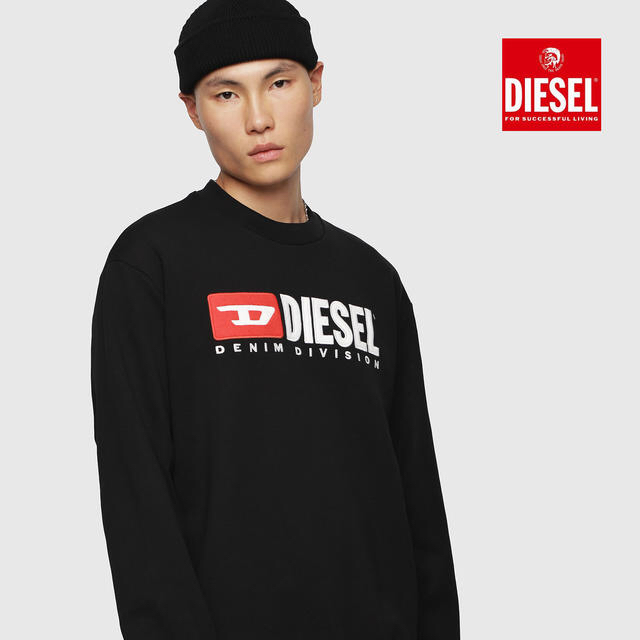 DIESEL(ディーゼル)の【限定特価】DIESEL スウェット S-CREW-DIVISION 黒M メンズのトップス(スウェット)の商品写真