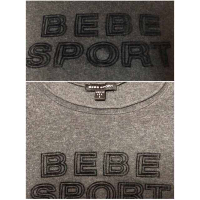 BeBe(ベベ)の二回使用 import LA直輸入 BEBESPORT ベロアロゴのトップス S レディースのトップス(カットソー(長袖/七分))の商品写真