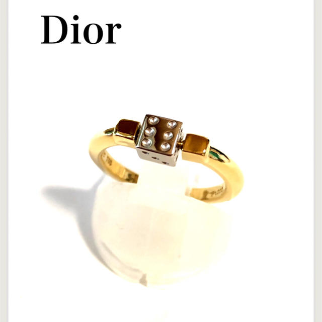 Christian Dior(クリスチャンディオール)のクリスチャンディオール pt900 k18 ダイス サイコロ リング  レディースのアクセサリー(リング(指輪))の商品写真