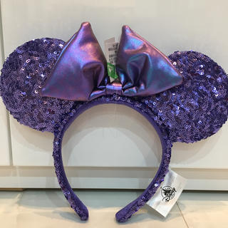 ディズニー(Disney)の香港ディズニー♡パープル♡紫♡スパンコール♡カチューシャ(キャラクターグッズ)
