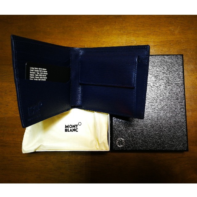 新品・未使用 モンブラン 財布 2つ折り 紺色 1