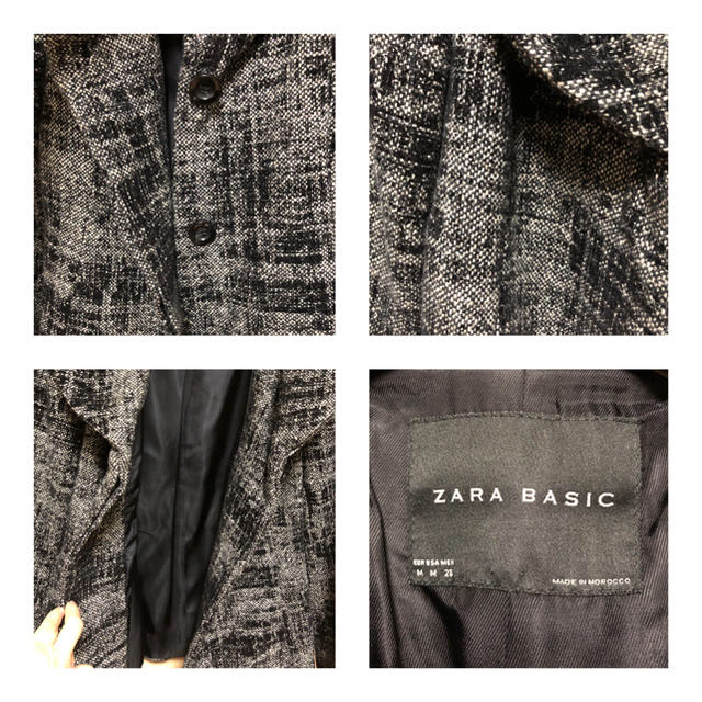 ZARA(ザラ)の【極美品】ZARA BASIC ベルト付きツイード ジャケット コート レディースのジャケット/アウター(ノーカラージャケット)の商品写真