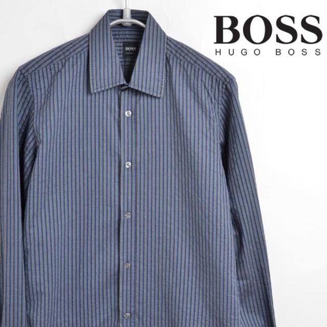 HUGO BOSS(ヒューゴボス)のAS4552 ヒューゴボス HUGO BOSS 長袖シャツ S  ストライプ メンズのトップス(シャツ)の商品写真