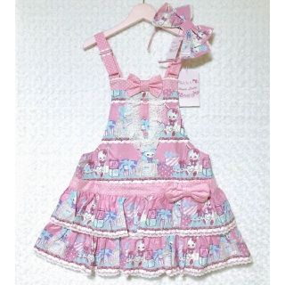 アンジェリックプリティー(Angelic Pretty)の【新品】Fancy Boxサロペット＆カチューシャ(ピンク)(サロペット/オーバーオール)