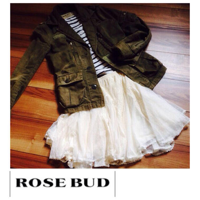 ROSE BUD(ローズバッド)のROSEBUD レースチュールスカート レディースのスカート(ひざ丈スカート)の商品写真