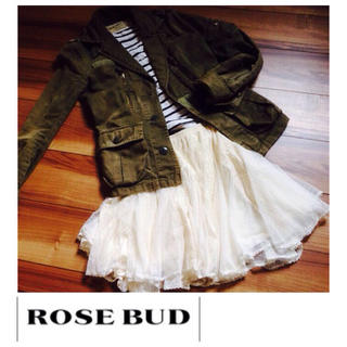 ローズバッド(ROSE BUD)のROSEBUD レースチュールスカート(ひざ丈スカート)
