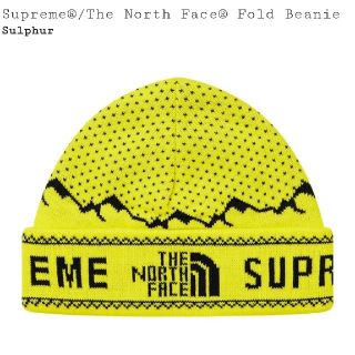 シュプリーム(Supreme)のSUPREME18 NORTHFACE  ノースフェイス ビーニ yellow(マウンテンパーカー)