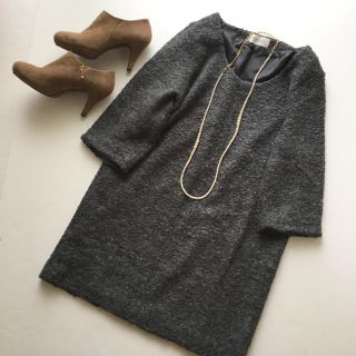 ユナイテッドアローズ(UNITED ARROWS)の美品 人気♡BEAUTY&YOUTH *ブークレーコクーンワンピース(ひざ丈ワンピース)