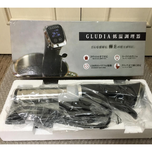 GLUDIA グルーディア 低温調理器 【新品未使用】 スマホ/家電/カメラの調理家電(調理機器)の商品写真