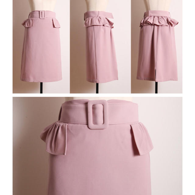 tocco(トッコ)のベルト付きペプラムスカート レディースのスカート(ひざ丈スカート)の商品写真