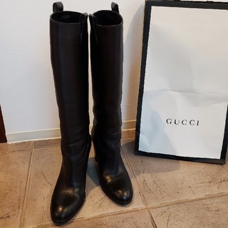 グッチ(Gucci)の超美品GUCCI ロングブーツ size36 ブラック(ブーツ)