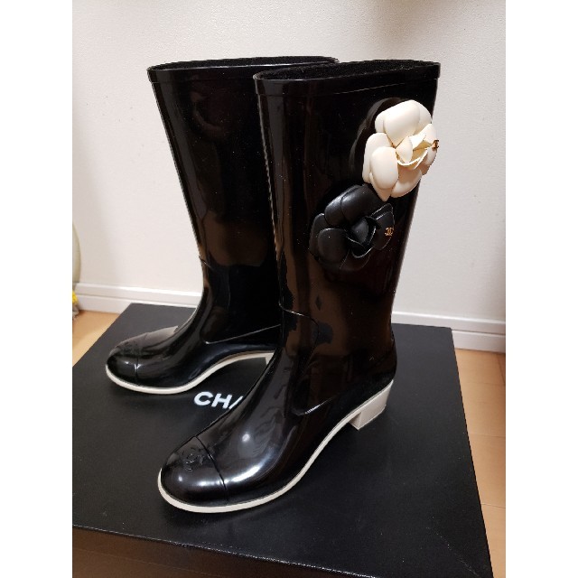 サイズ37 CHANEL シャネル レインブーツ カメリア 総合ランキング1位