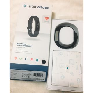 アップルウォッチ(Apple Watch)の【美品】fit bit alta HR ラージ 黒 スマートウォッチ(トレーニング用品)