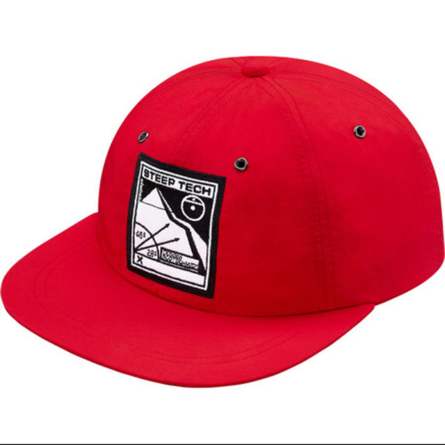 north face steep tech 6 panel cap red