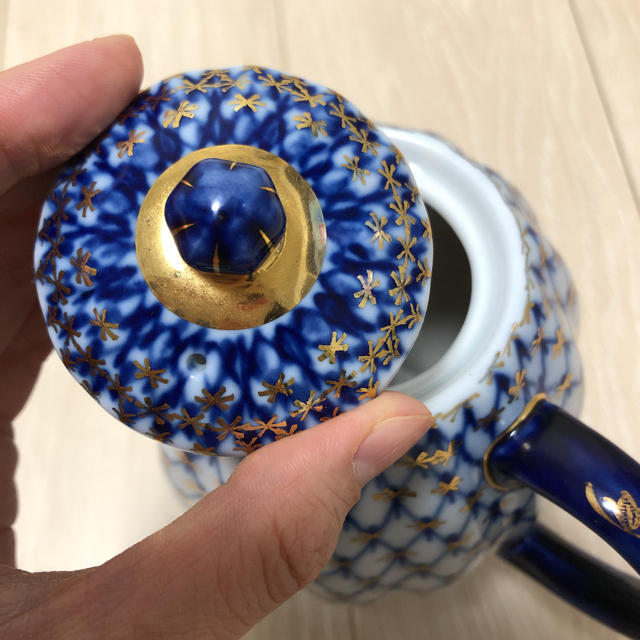 ロモノーソフ インペリアルポーセレン コバルトネット ティポット