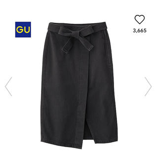 ジーユー(GU)のGUデニムラップスカート(ひざ丈スカート)