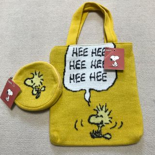 ピーナッツ(PEANUTS)の★新品★ PEANUT ウッドストック ニット トートバッグ＆ポーチ ２点セット(トートバッグ)