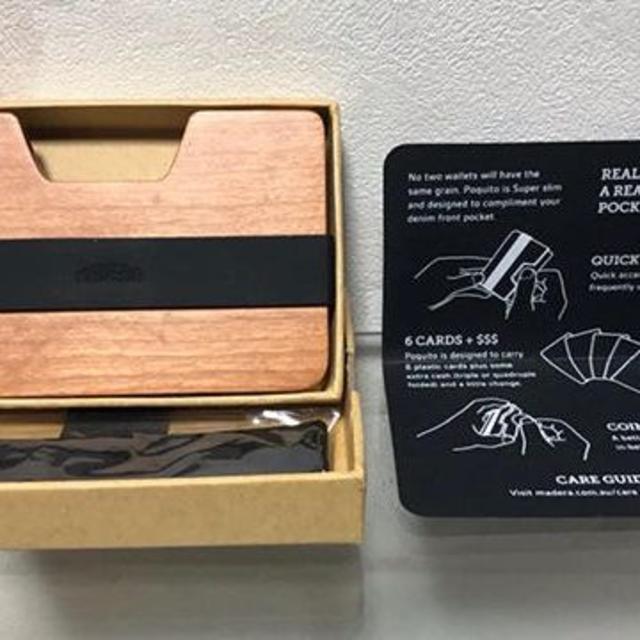 【新品未使用】madera マネークリップ 木製無垢 ミニマリスト 財布