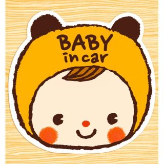 BABY IN CAR マグネットステッカー(YELLOWくまチャン）(その他)