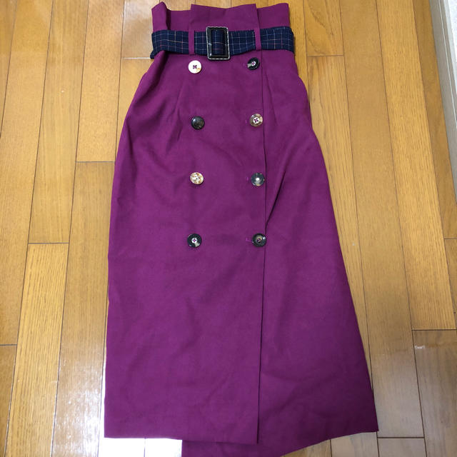 REDYAZEL(レディアゼル)のREDYAZEL チェックベルトトレンチスカート レディースのスカート(ロングスカート)の商品写真
