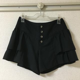 ミッシュマッシュ(MISCH MASCH)の美品 マッシュマッシュ ショートパンツ フリフリパンツ ブラック 春物(ショートパンツ)