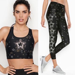 ヴィクトリアズシークレット(Victoria's Secret)の■新品■Victoria’s secret スターダスト柄上下セット XS(レギンス/スパッツ)