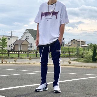 オフホワイト(OFF-WHITE)のNERDUNIT ラインパンツ ネイビー(その他)