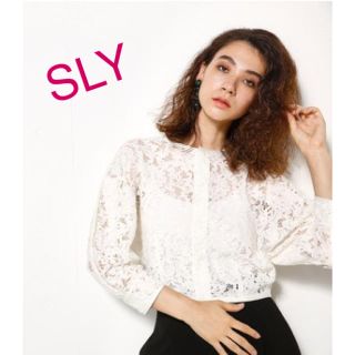 スライ(SLY)の【新品】SLY VOLUME SLEEVE LACE ノーカラー JK (シャツ/ブラウス(長袖/七分))