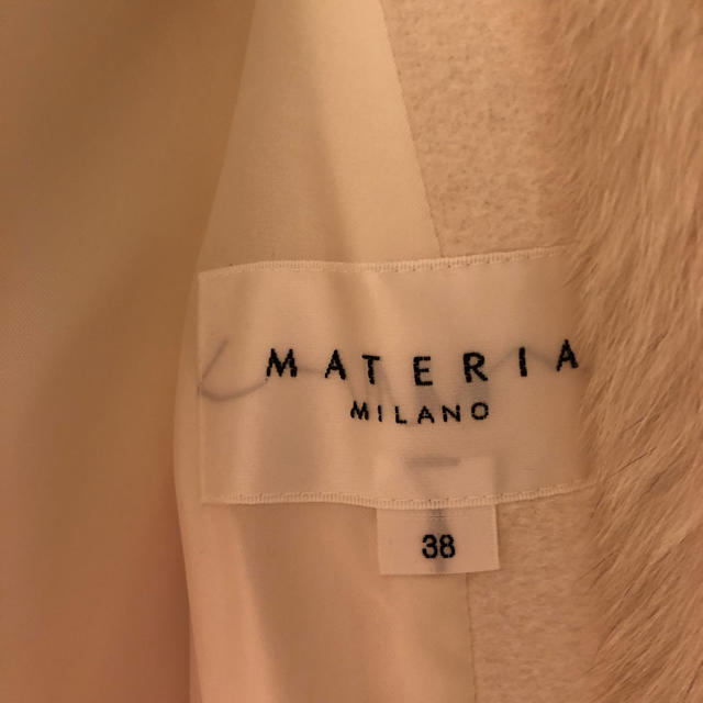 MATERIA - マテリアの白フォックスファー付きコートの通販 by haru's ...