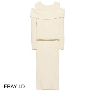 フレイアイディー(FRAY I.D)のFRAY I.D オフショルリブニットワンピ(ひざ丈ワンピース)