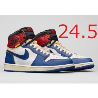 ナイキ(NIKE)のUNION NIKE AIR JORDAN 1 BLUE RED 24.5cm(スニーカー)